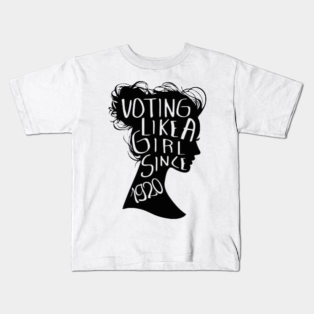 Voting like a girl since 1920 Kids T-Shirt by TheRainbowPossum